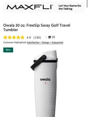 Owala 30 oz. FreeSip Sway Golf Travel Tumbler — White